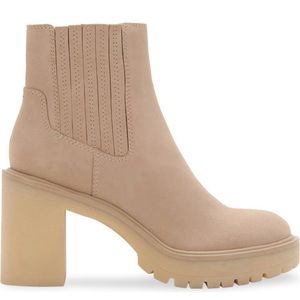 Dolce Vita Caster H2O Waterproof Block Heel Bootie Dune Suede